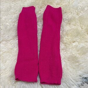 Vibrant Hot Pink Knit Arm Warmers